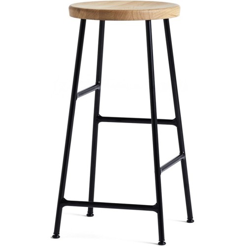 H65 - oiled oak + soft black steel - Cornet bar stool - HAY