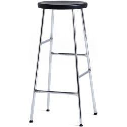 H75 - black oak + chromed steel - Cornet bar stool - HAY