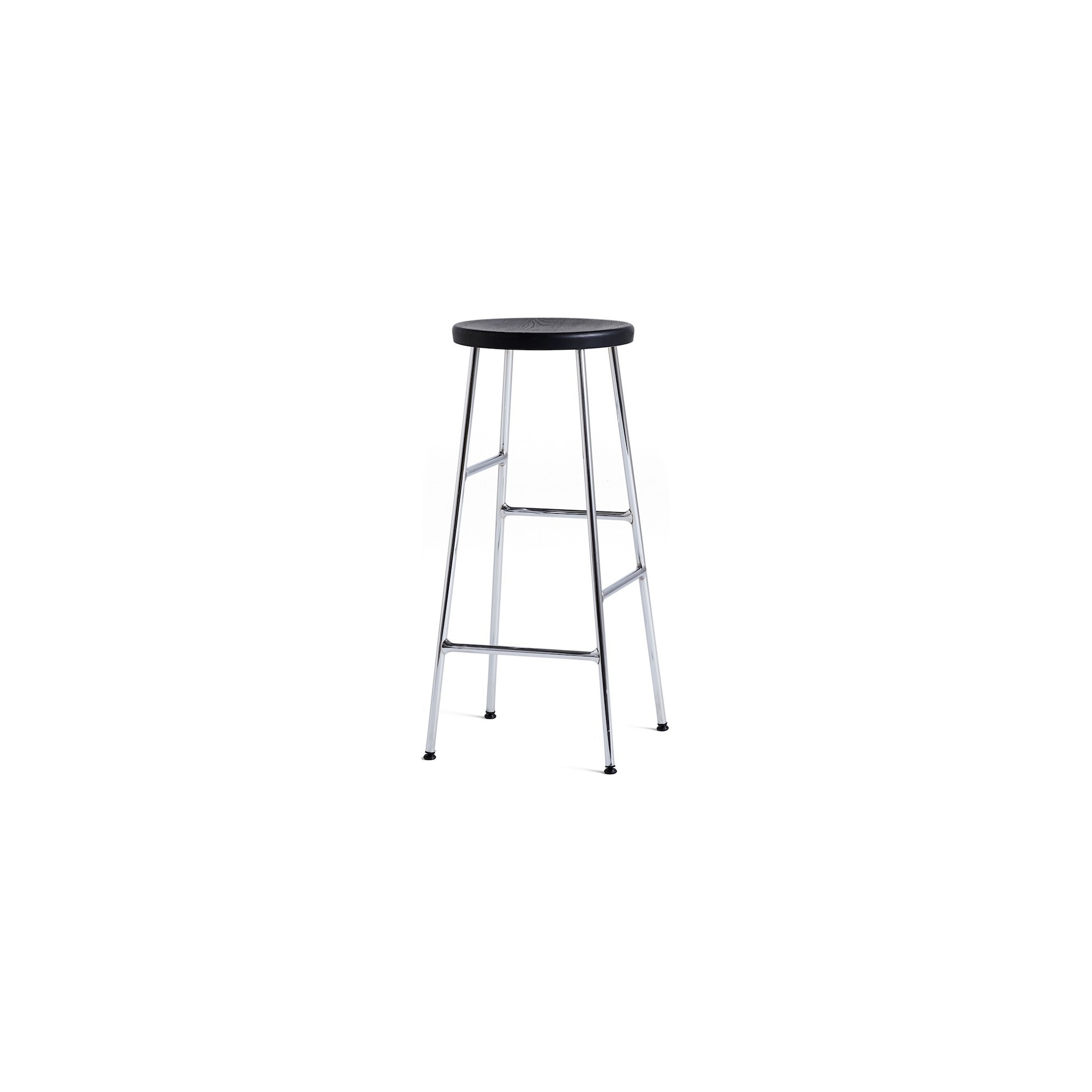 H75 - black oak + chromed steel - Cornet bar stool - HAY