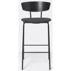 H64cm - noir / gris foncé - tabouret de bar Herman rembourré - Ferm Living