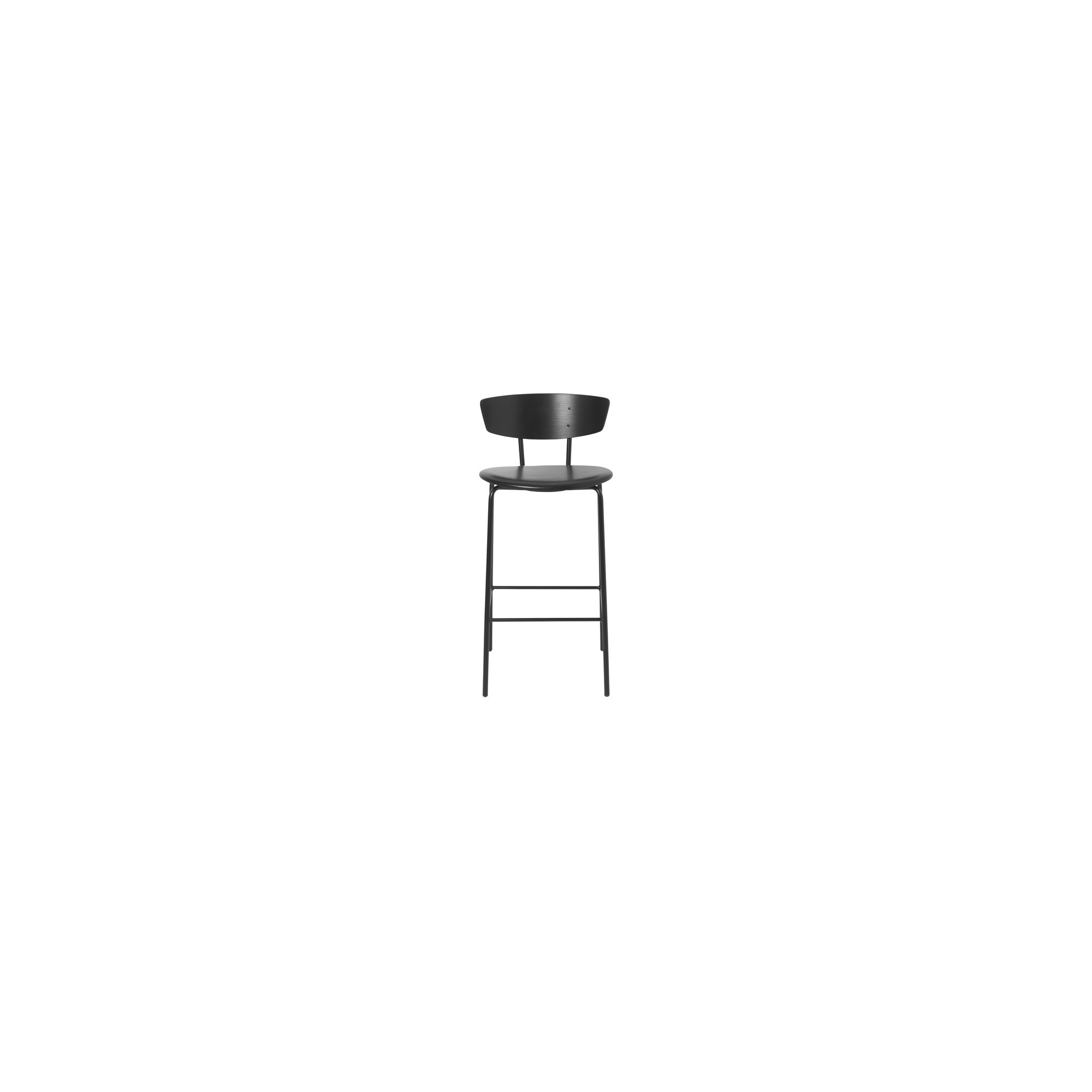 H64cm - black / black - Herman bar stool leather - Ferm Living