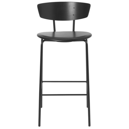 H64cm - noir / noir - tabouret de bar Herman cuir - Ferm Living