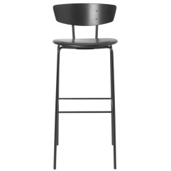 H76cm - black / black - Herman bar stool leather - Ferm Living