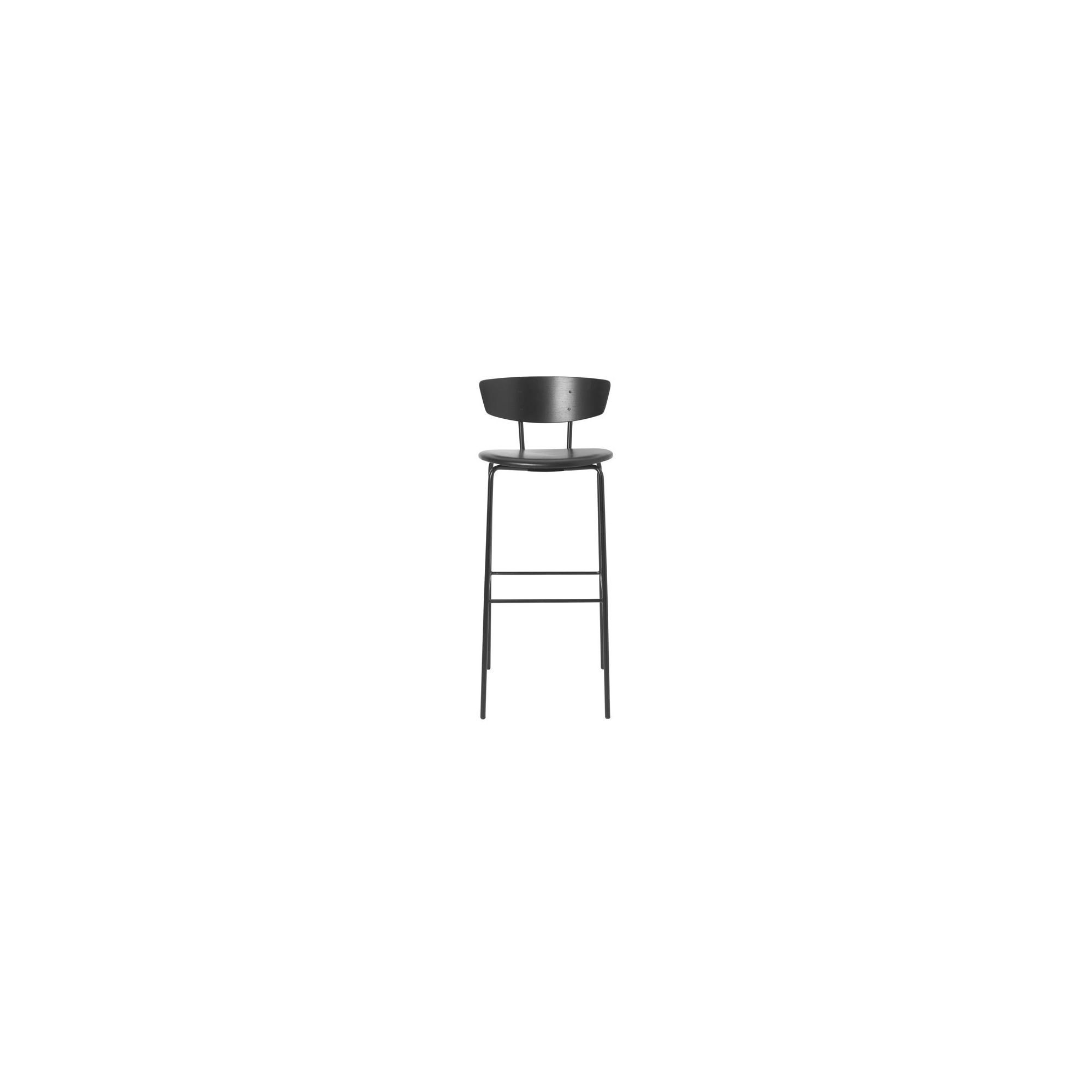 H76cm - black / black - Herman bar stool leather - Ferm Living