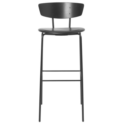 H76cm - black / black - Herman bar stool leather - Ferm Living