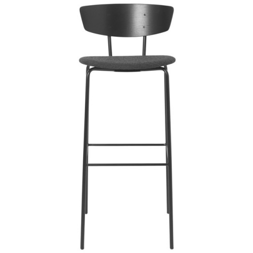 H76cm - black / dark grey - Herman bar stool upholstered - Ferm Living