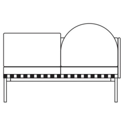 coussin rond - accoudoir à gauche - canapé Grid - Petite Friture