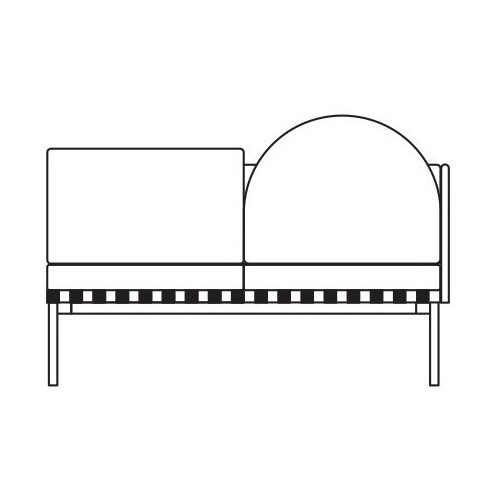 coussin rond - accoudoir à gauche - canapé Grid - Petite Friture