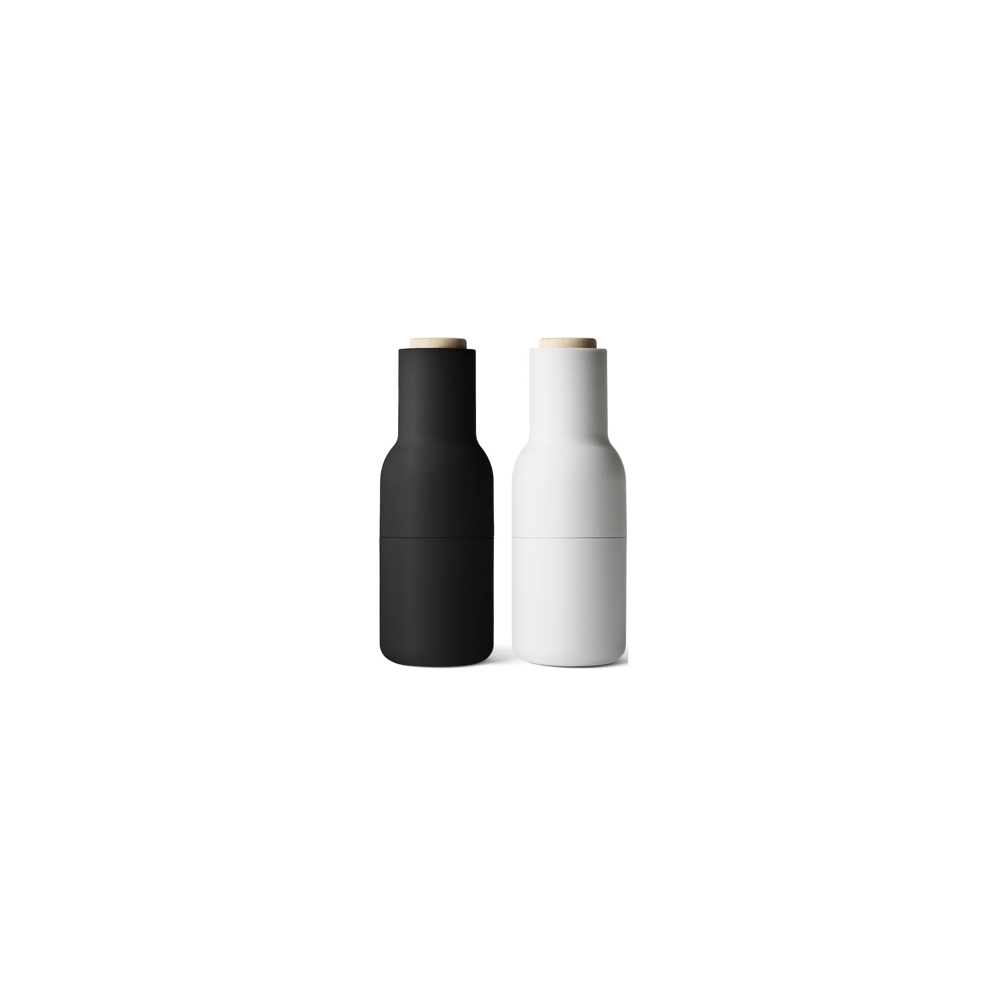 ash, carbon / beech lid - set of 2 Bottle Grinders - Audo Copenhagen