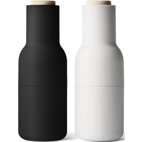 ash, carbon / beech lid - set of 2 Bottle Grinders - Audo Copenhagen