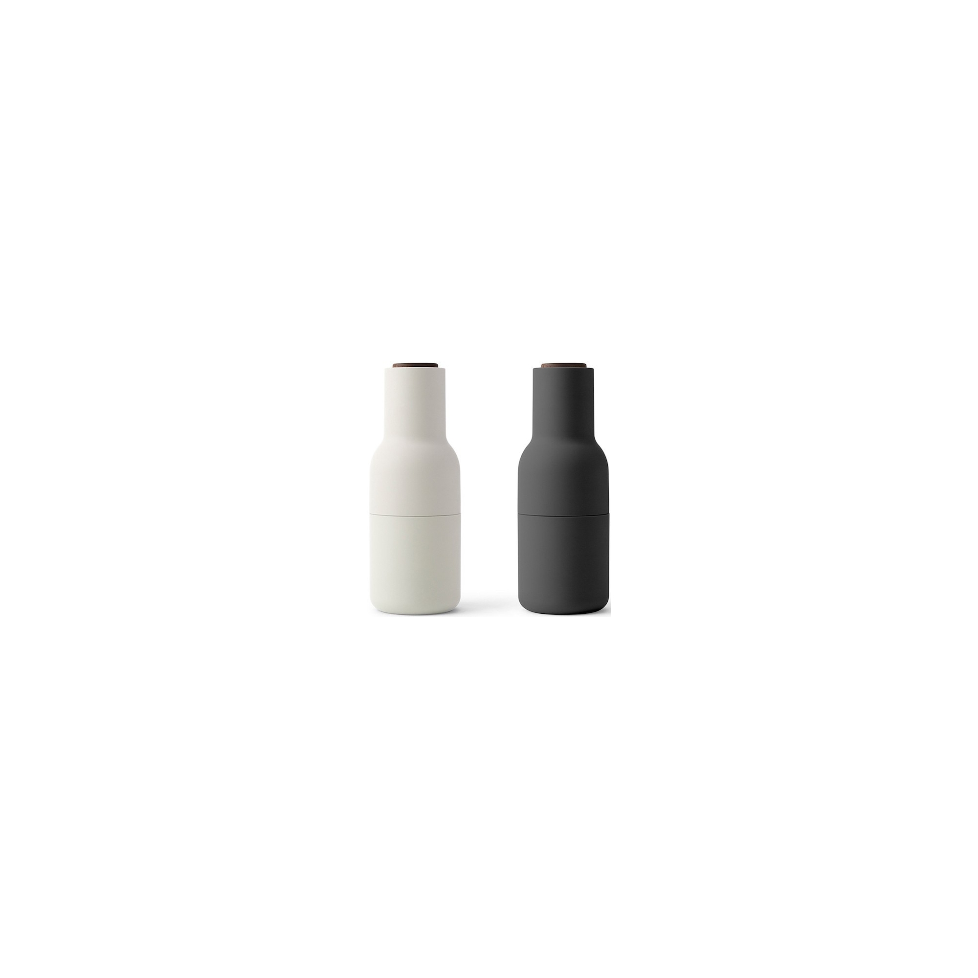 ash, carbon / walnut lid - set of 2 Bottle Grinders - Audo Copenhagen