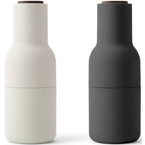 ash, carbon / walnut lid - set of 2 Bottle Grinders - Audo Copenhagen