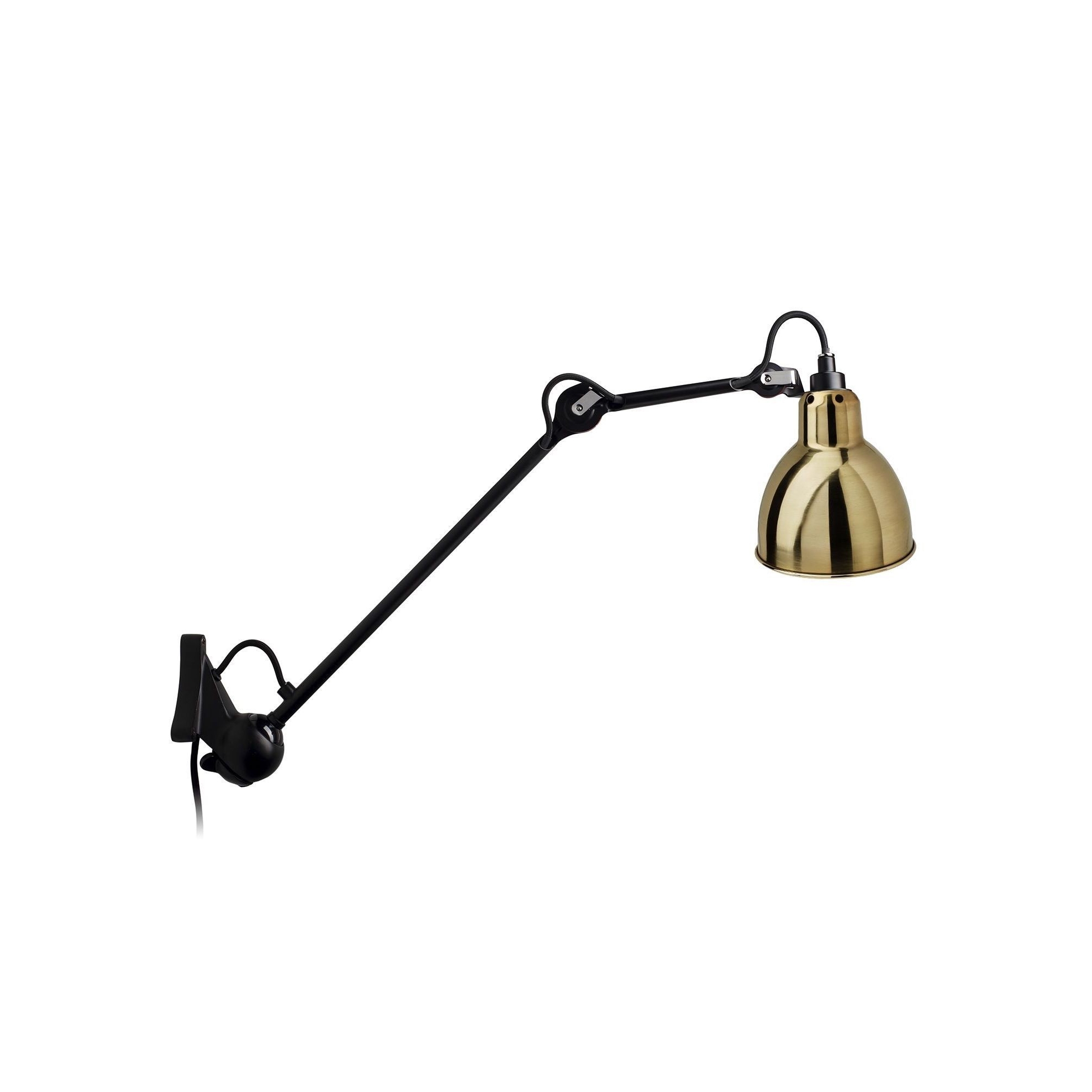 black / round brass - Gras 222 - wall lamp - DCW éditions