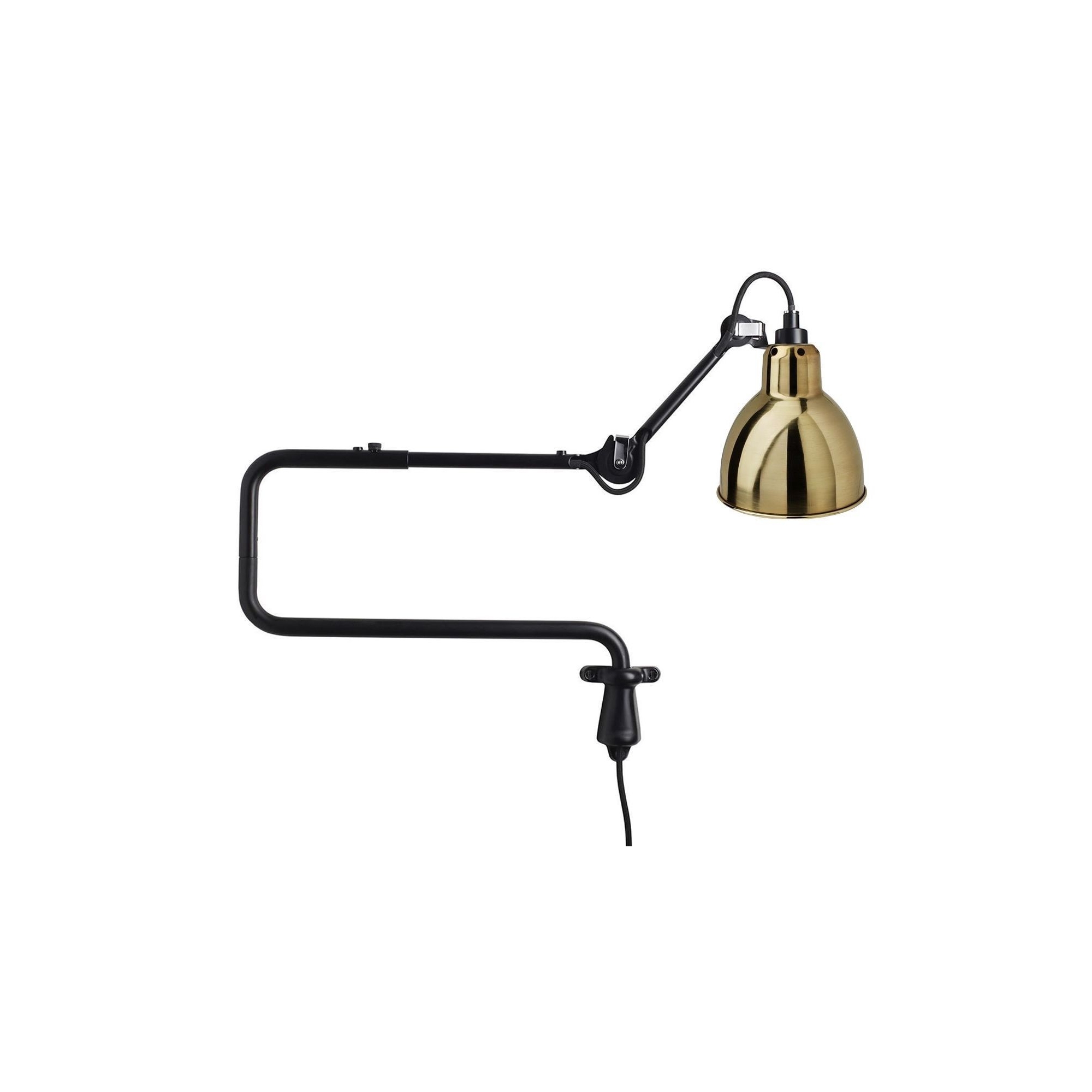 black / round brass - Gras 303 - wall lamp - DCW éditions