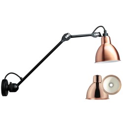 black / round copper, white inside - Gras 304 L 40 - wall lamp - DCW éditions