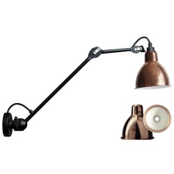 black / round raw copper, white inside - Gras 304 L 40 - wall lamp - DCW éditions