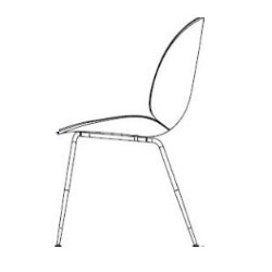 chrome base - Beetle Chair fully upholstered - Gubi