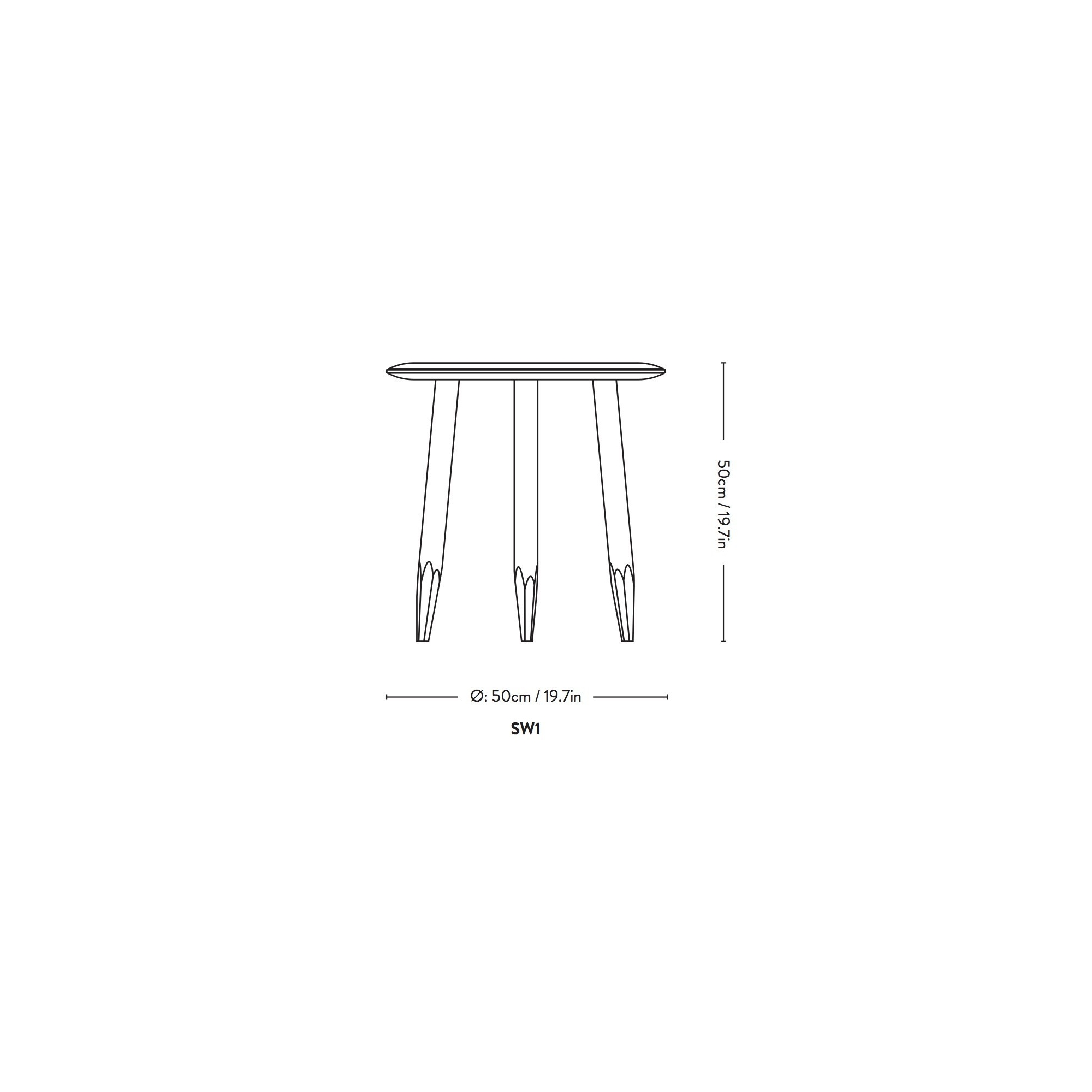 Ø50cm - table Hoof SW1 - &Tradition