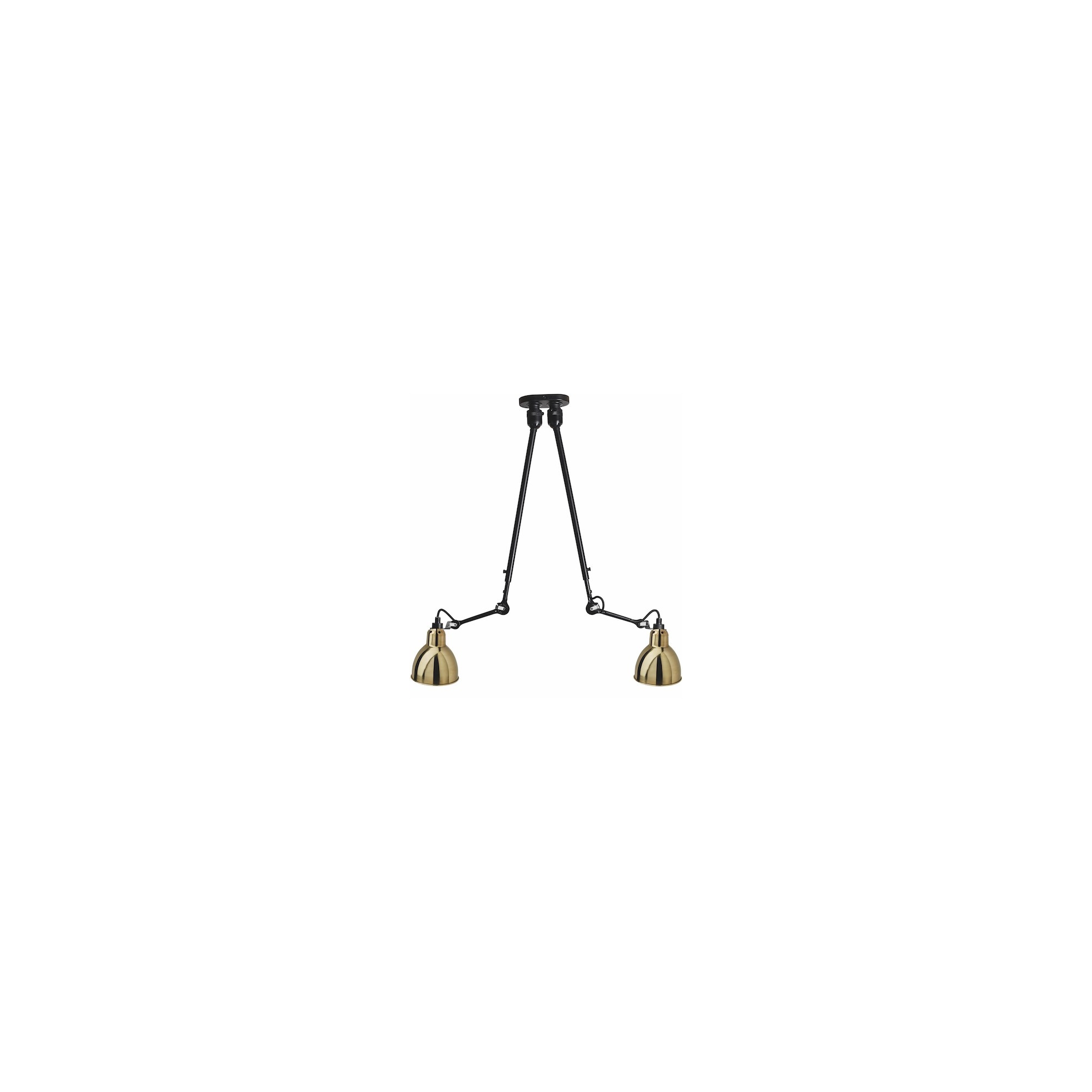 black / round brass - Gras 302 double - ceiling lamp - DCW éditions