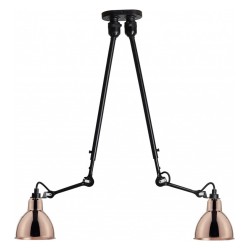 black / round copper - Gras 302 double - ceiling lamp - DCW éditions