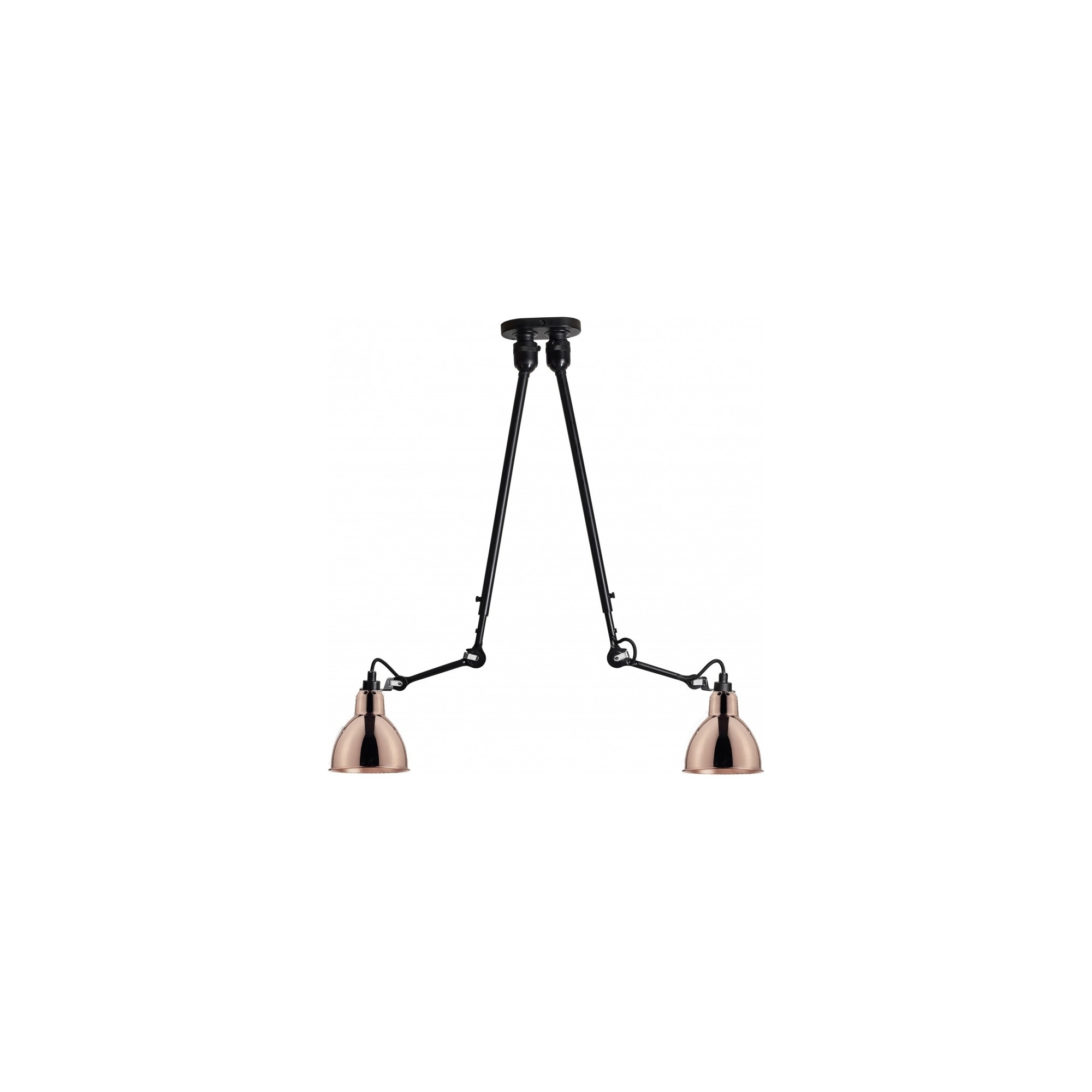 black / round copper - Gras 302 double - ceiling lamp - DCW éditions