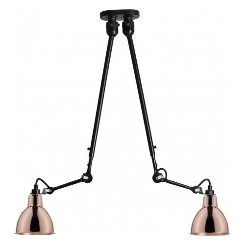 black / round copper - Gras 302 double - ceiling lamp - DCW éditions