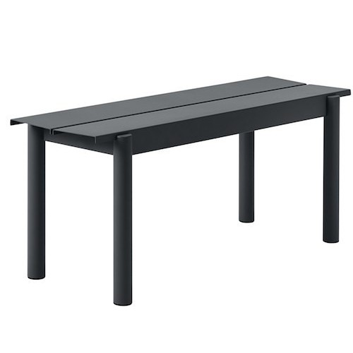 bench 110 black - Linear Steel - Muuto