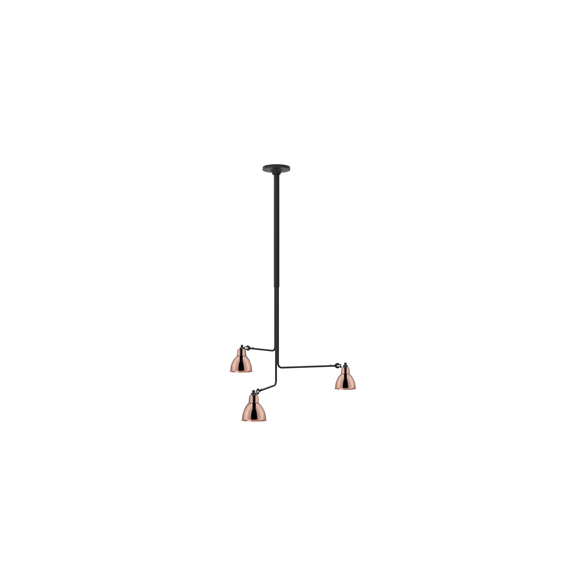 black / round copper - Gras 315 - ceiling lamp (BL-COP) - DCW éditions