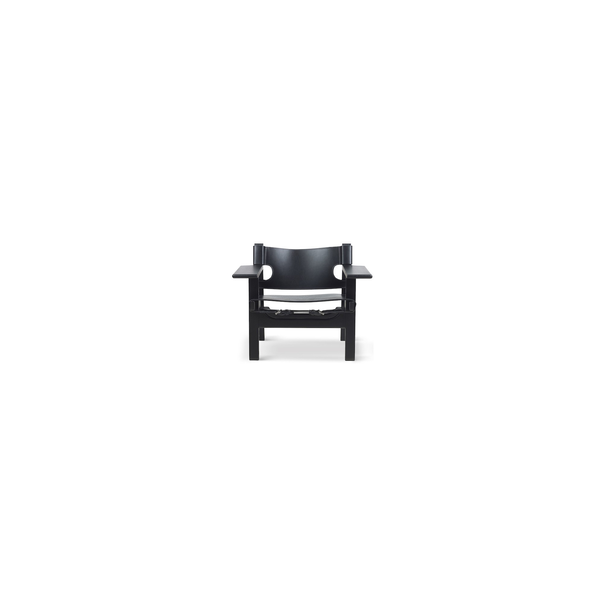 black leather + black oak - Spanish chair - Fredericia