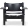 cuir noir + chêne noir - Spanish chair - Fredericia