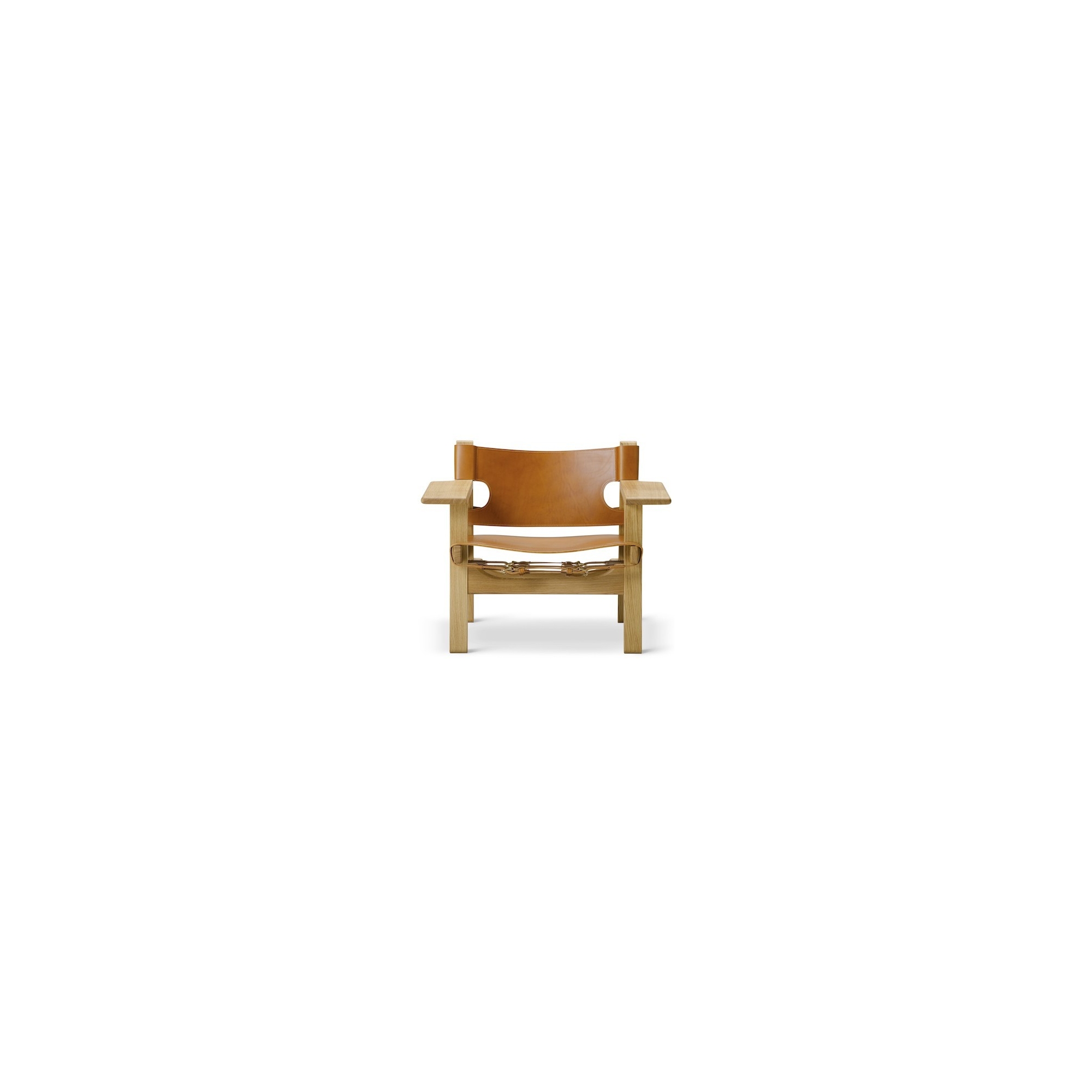 cognac leather + oiled oak - Spanish chair - Fredericia