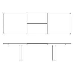 200x90cm - table Chess Massive - piètement bois - Naver collection