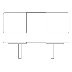 240x90cm - table Chess Massive - piètement bois - Naver collection