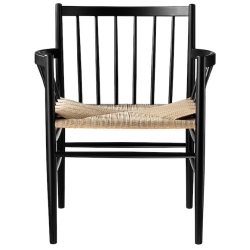 natural paper cord / black beech J81 chair - FDB Møbler