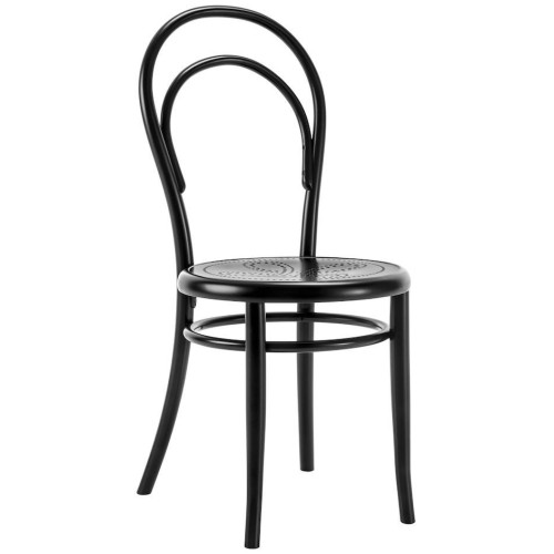 hêtre noir + assise contreplaqué percé - chaise N.14