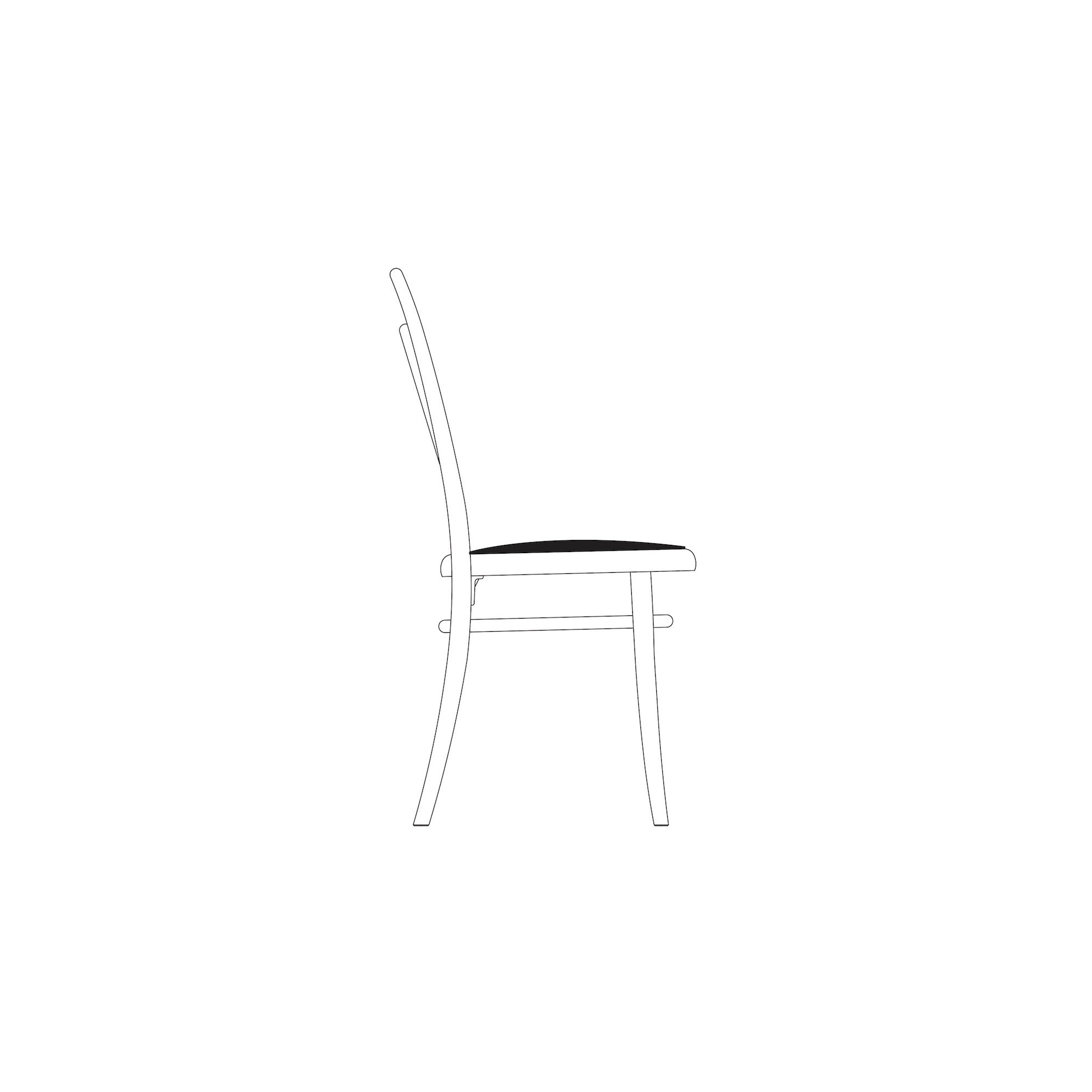 assise rembourrée + hêtre noir - chaise N.14