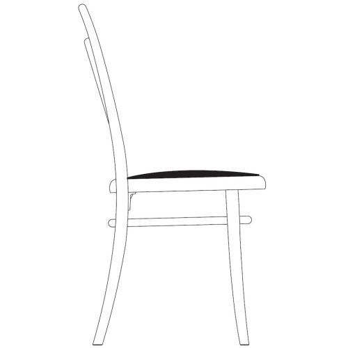 assise rembourrée + hêtre noir - chaise N.14