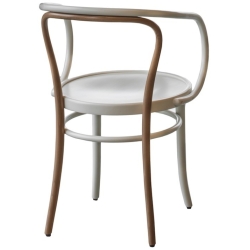 natural + white painted beech + plywood seat - Wiener Stuhl two-tone