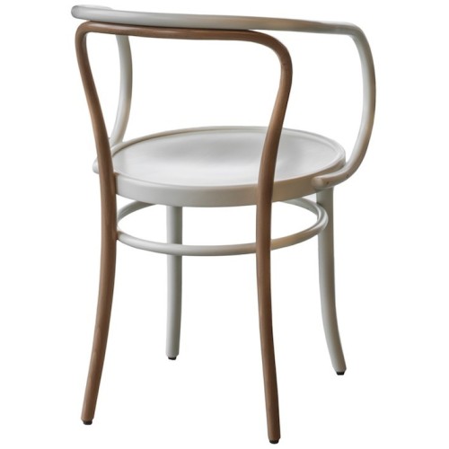 natural + white painted beech + plywood seat - Wiener Stuhl two-tone