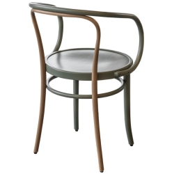 natural + green D23 painted beech + plywood seat - Wiener Stuhl two-tone