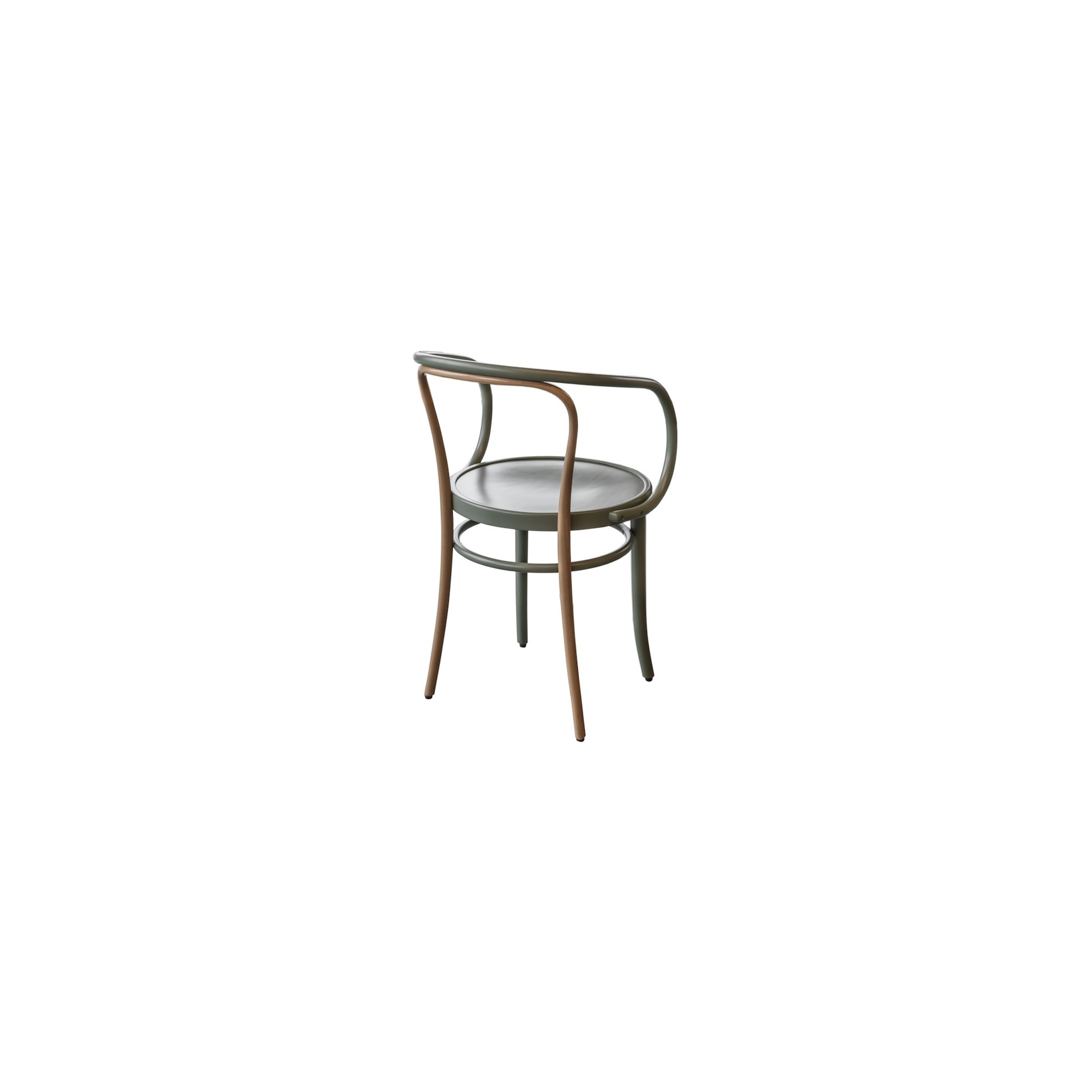 natural + green D23 painted beech + plywood seat - Wiener Stuhl two-tone