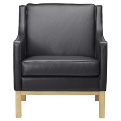 cuir noir - fauteuil L603 (sort) - FDB Møbler