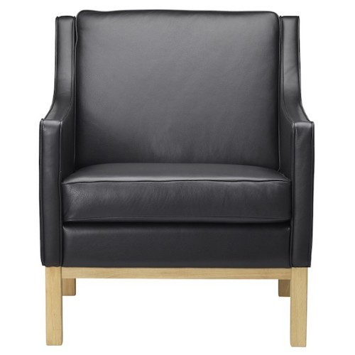 black leather - L603 lounge chair (sort) - FDB Møbler