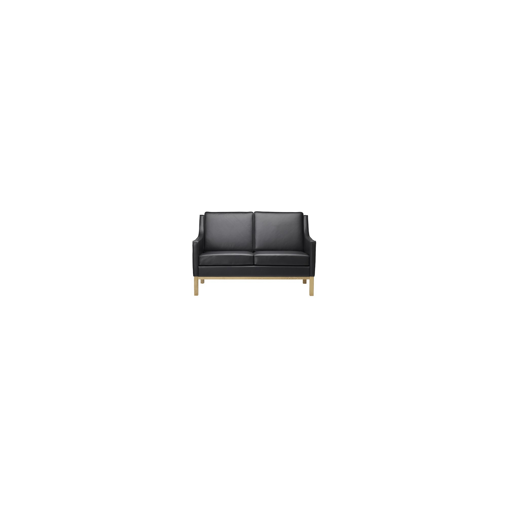 black leather - L601 2-seater sofa (sort) - FDB Møbler