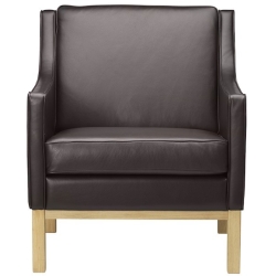 dark brown leather - L603 lounge chair (Mørkebrun) - FDB Møbler