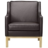 dark brown leather - L603 lounge chair (Mørkebrun) - FDB Møbler