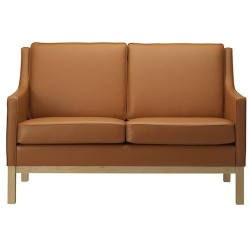 cognac leather - L601 2-seater sofa - FDB Møbler