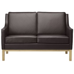 dark brown leather - L601 2-seater sofa (Mørkebrun) - FDB Møbler