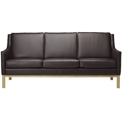 dark brown leather - L601 3-seater sofa (Mørkebrun) - FDB Møbler