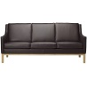 dark brown leather - L601 3-seater sofa (Mørkebrun) - FDB Møbler